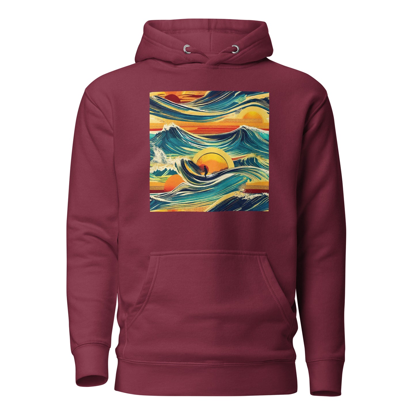 Surf's Up Men's Hoodie Maroon