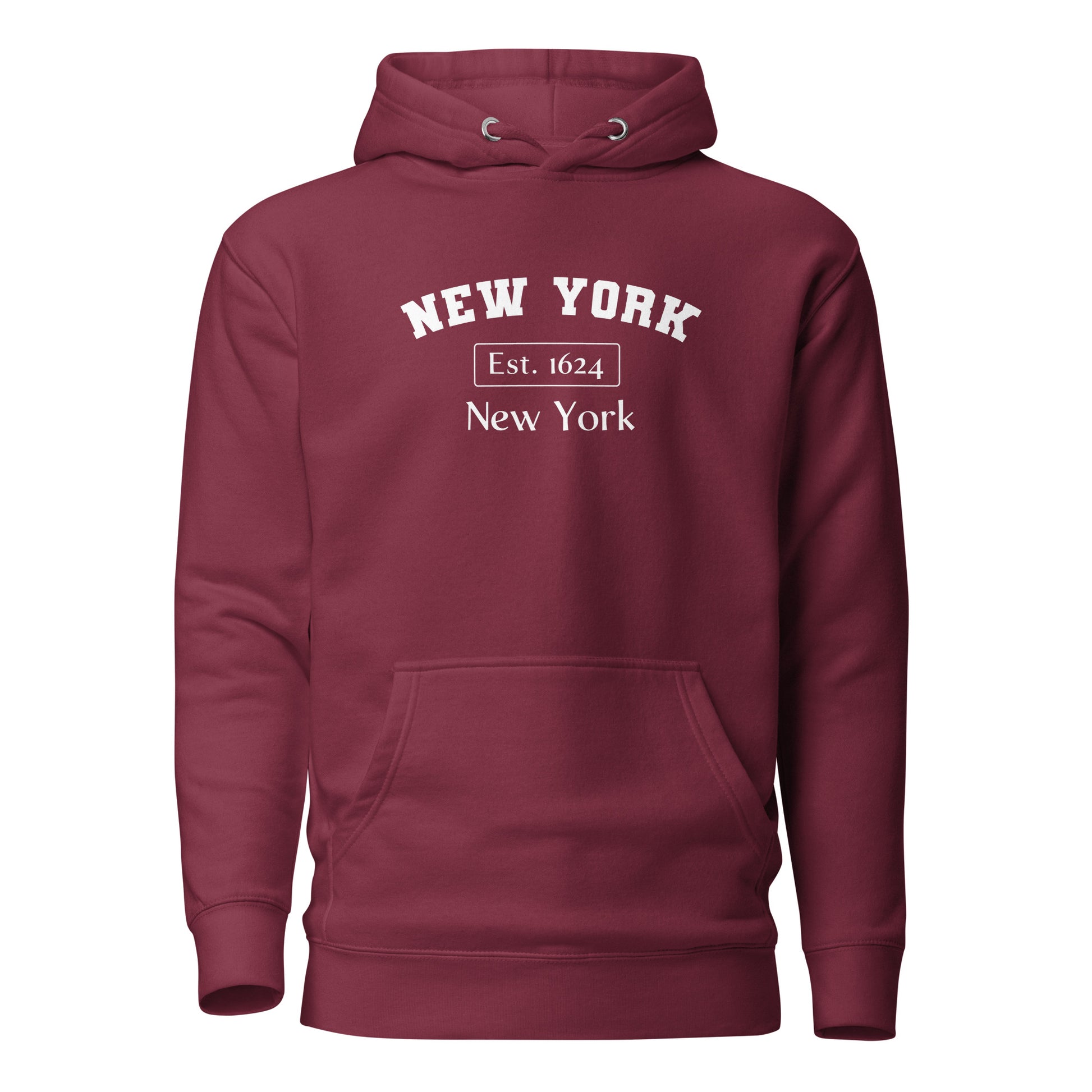 New York, New York Men's Hoodie Maroon