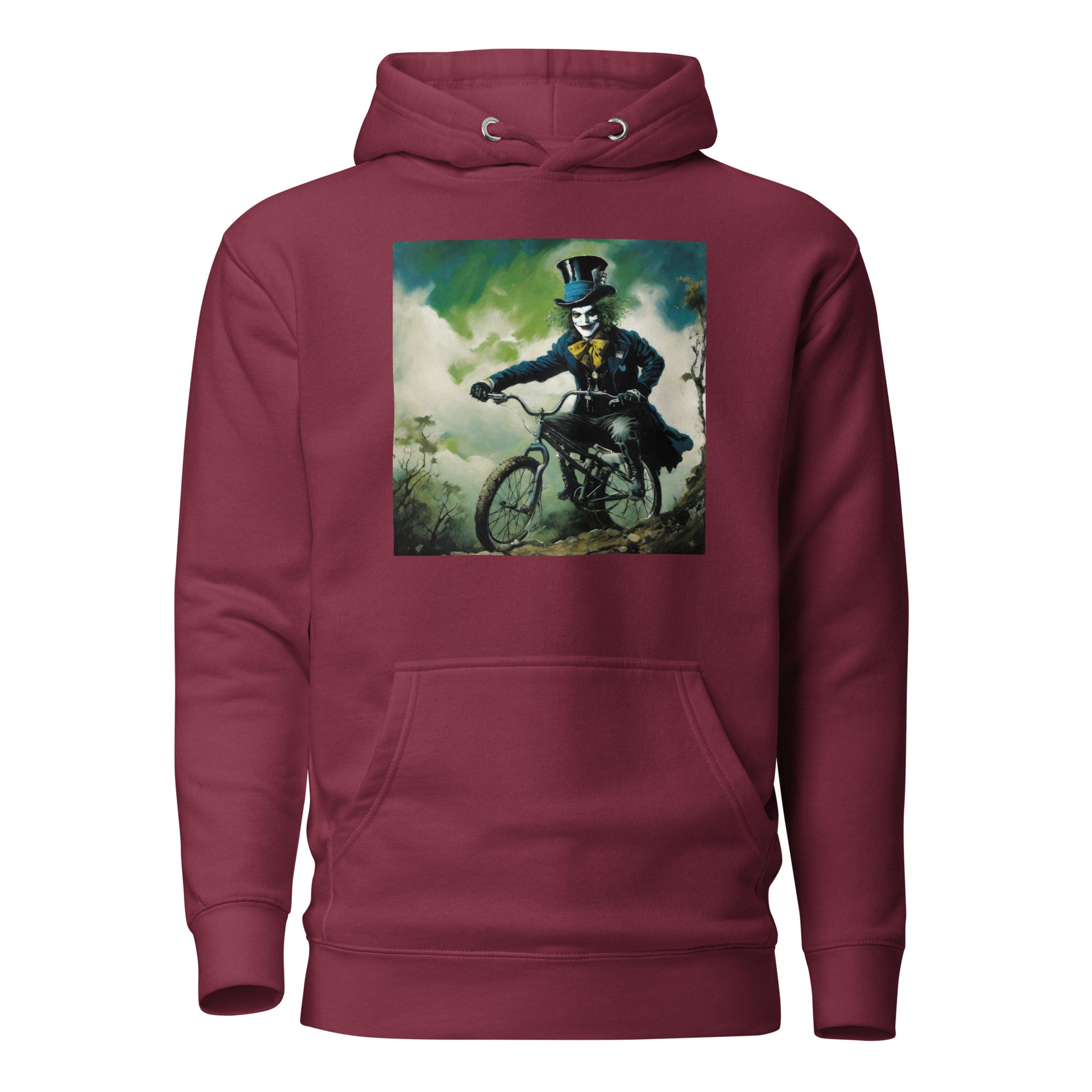 Mad Hatter Biking Men's Hoodie Maroon