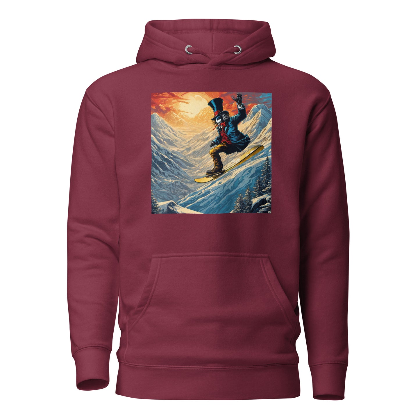 Mad Hatter Snowboarding Men's Hoodie Maroon