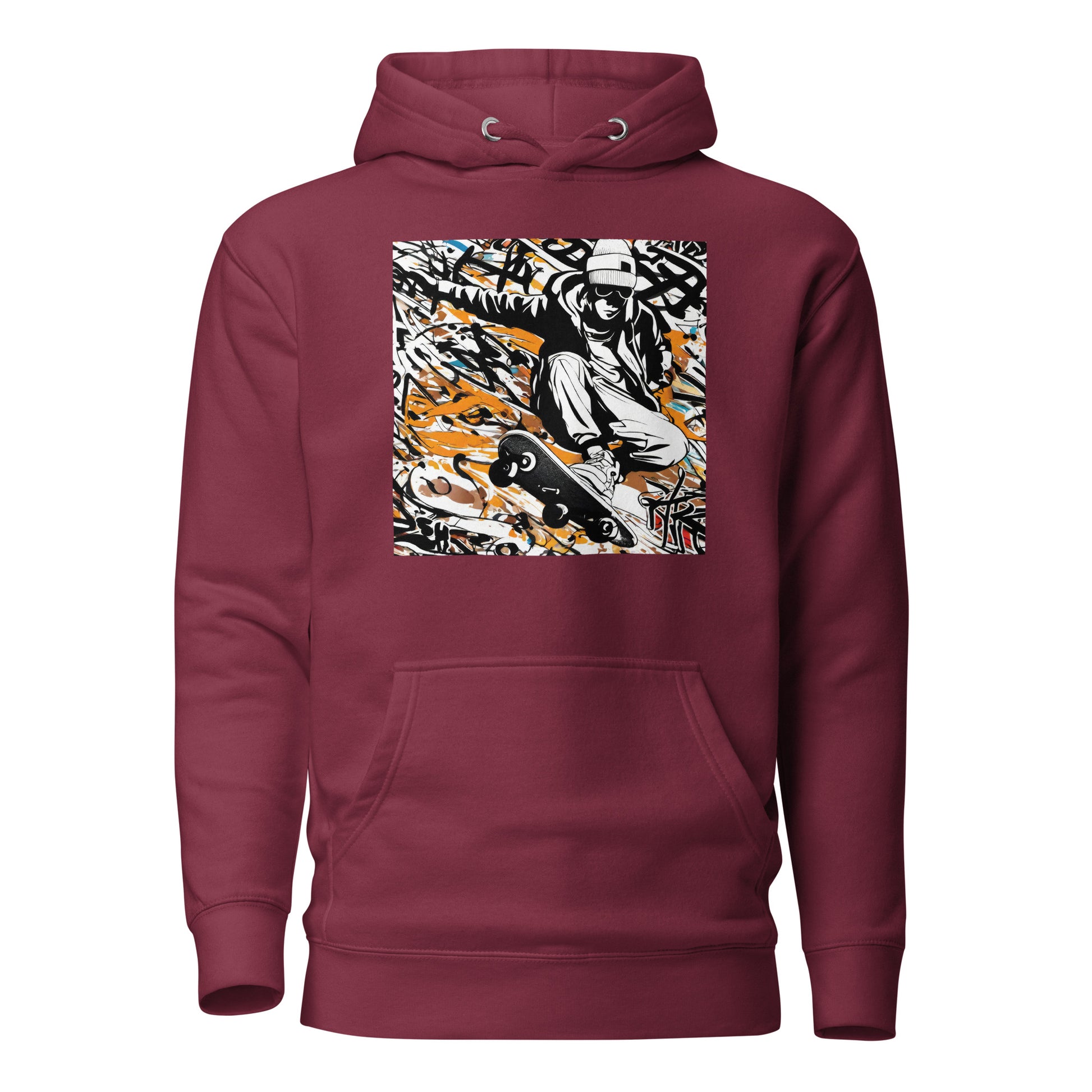 Men's Skateboarder Hoodie Maroon