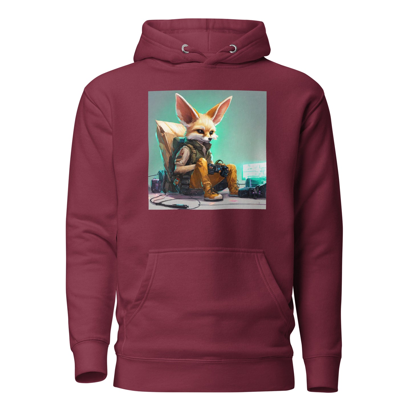 Fennec Fox Men's Gamer Hoodie Maroon