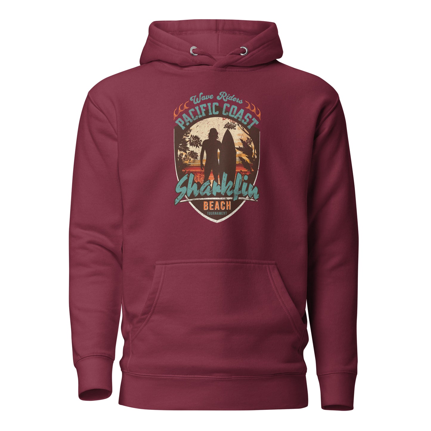 Pacific Coast Sharkfin Beach Men's Hoodie Maroon