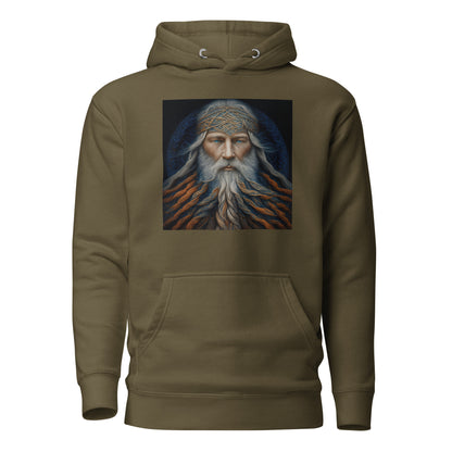 Bearded Wizard Men's Fantasy Hoodie Military Green