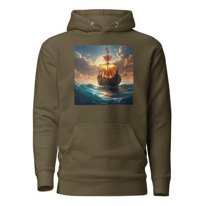 Sunset Ship Men's Hoodie Military Green