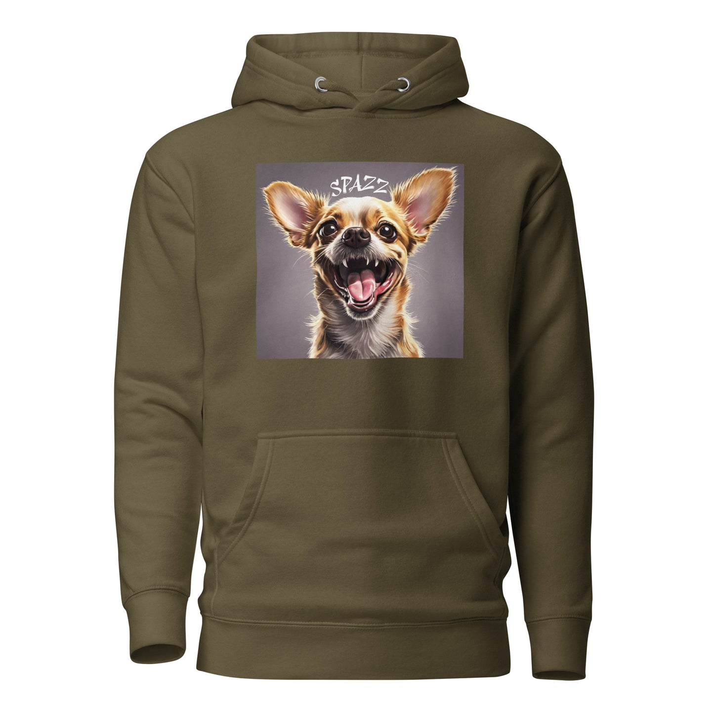 Spazz Men's Funny Hoodie Military Green