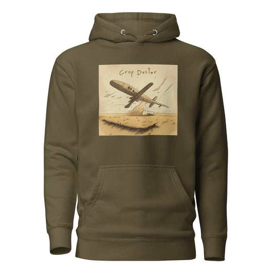 Crop Duster Men's Funny Hoodie Military Green