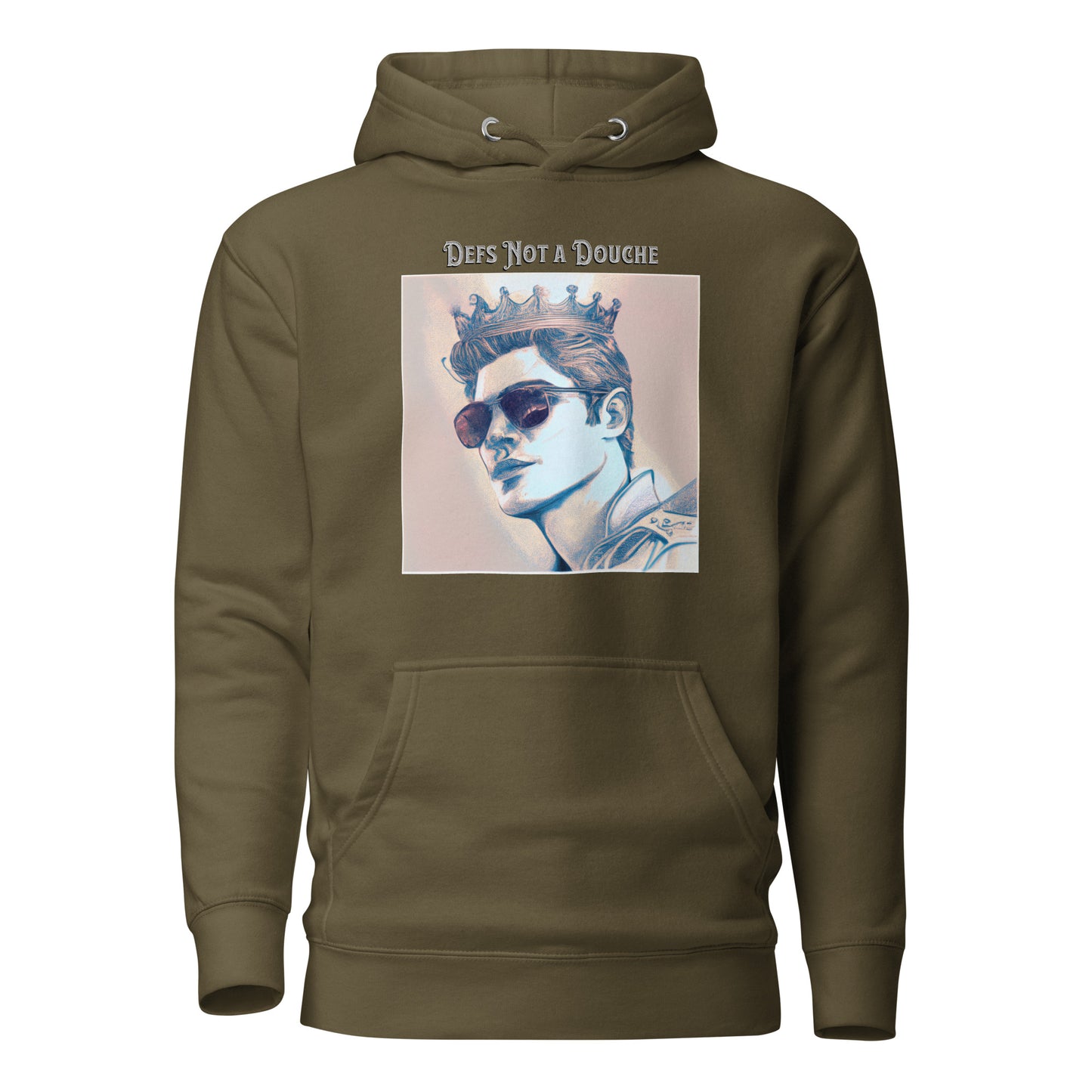 Defs Not a Douche Men's Funny Hoodie Military Green