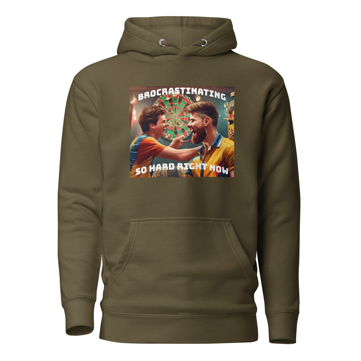 Brocrastinating Men's Funny Hoodie Military Green