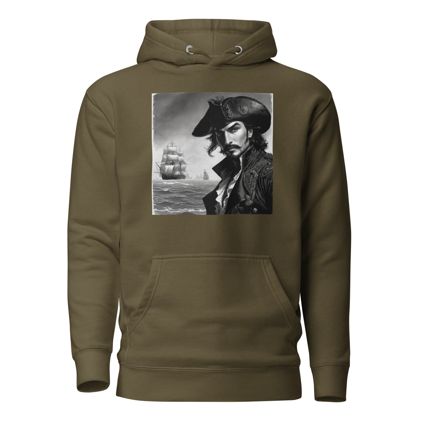 Captain Hook's Gaze Men's Hoodie Military Green