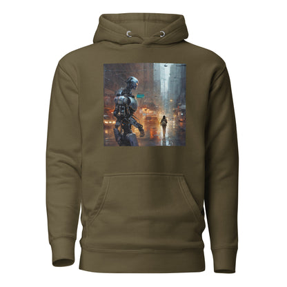 Cyborg in the City Men's Sci-Fi Hoodie Military Green