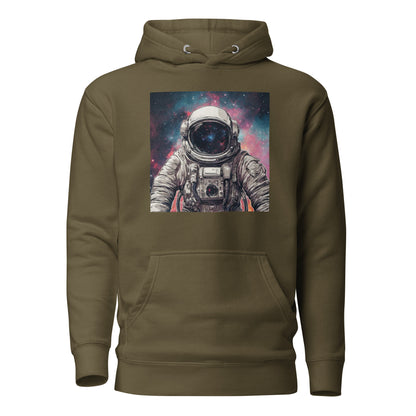 Galactic Astronaut Men's Pullover Sweatshirt Hoodie Military Green