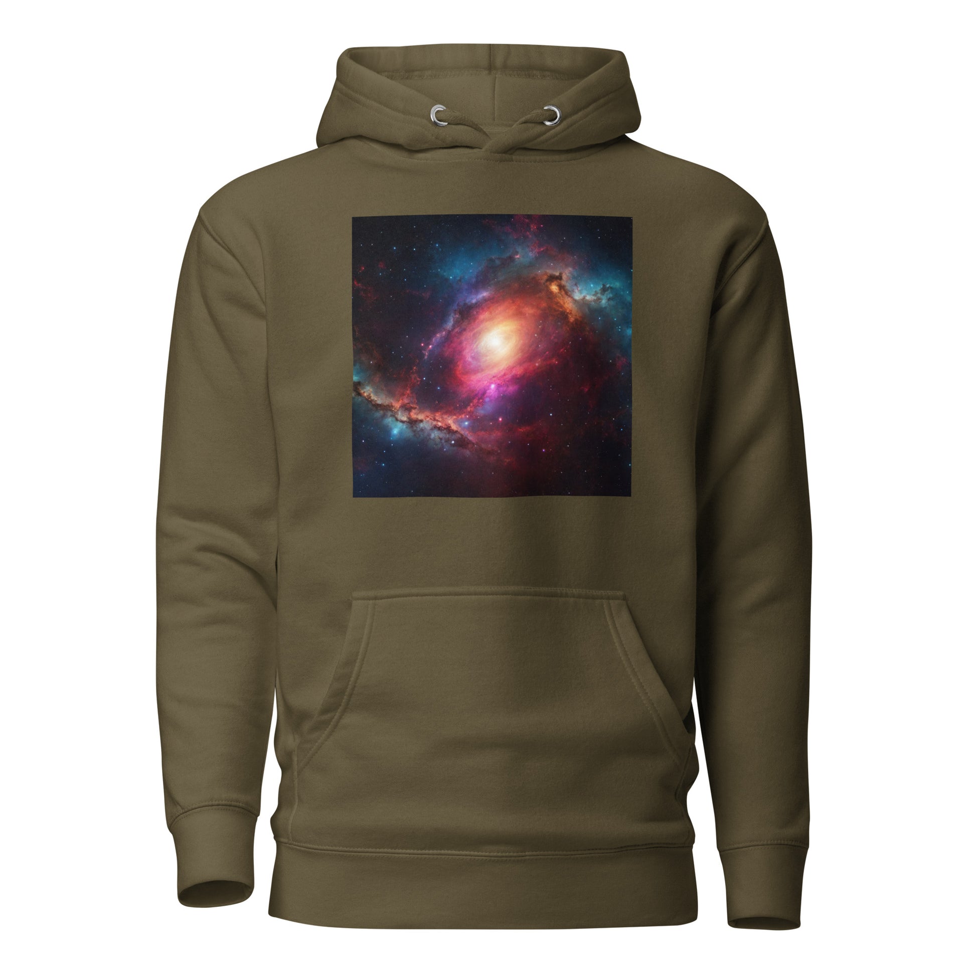 Cosmic Expanse Men's Outer Space Hoodie Military Green