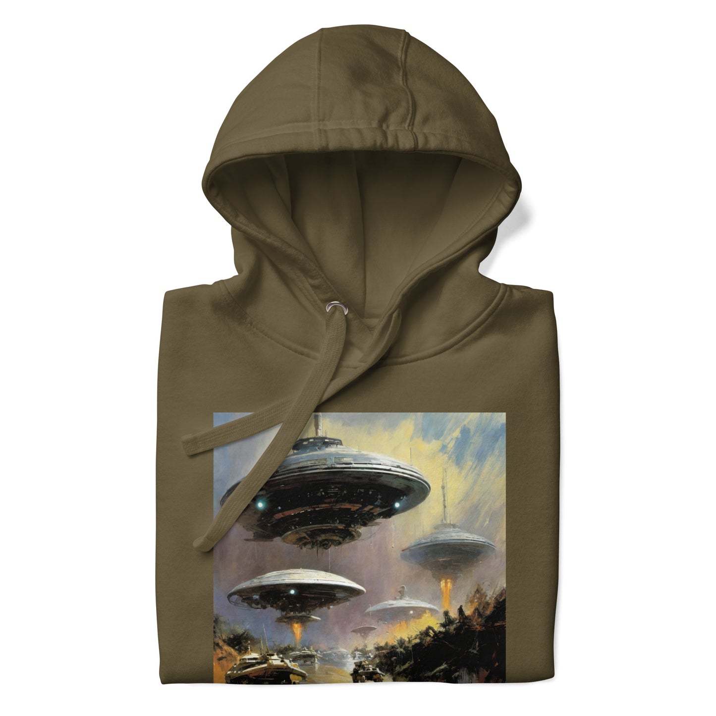 Alien Invasion Men's Graphic Pullover Sweatshirt Hoodie