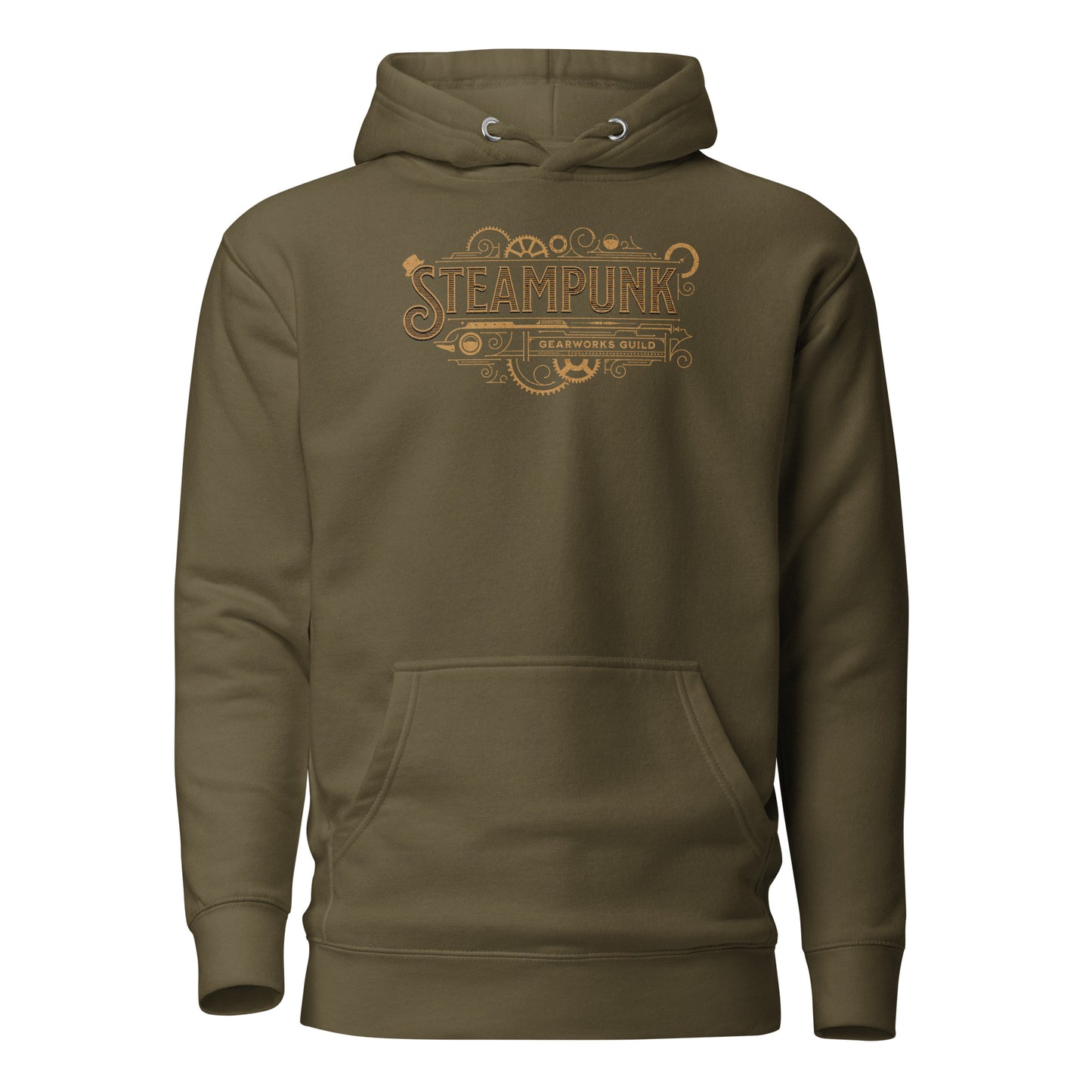 Steampunk Gearworks Guild Men's Hoodie Military Green