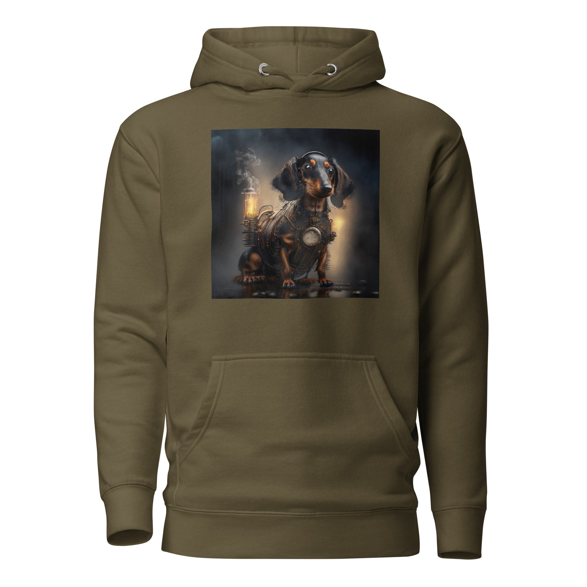 Pump Powered Pooch Men's Steampunk Hoodie Military Green