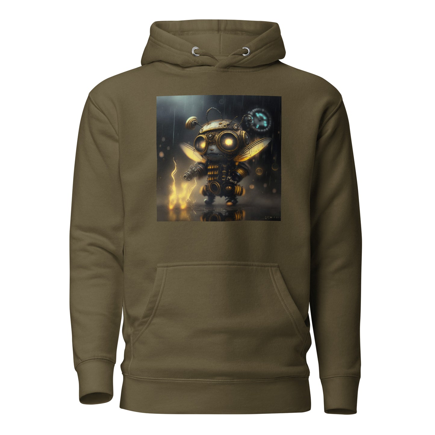 Bold Bee Men's Steampunk Hoodie Military Green