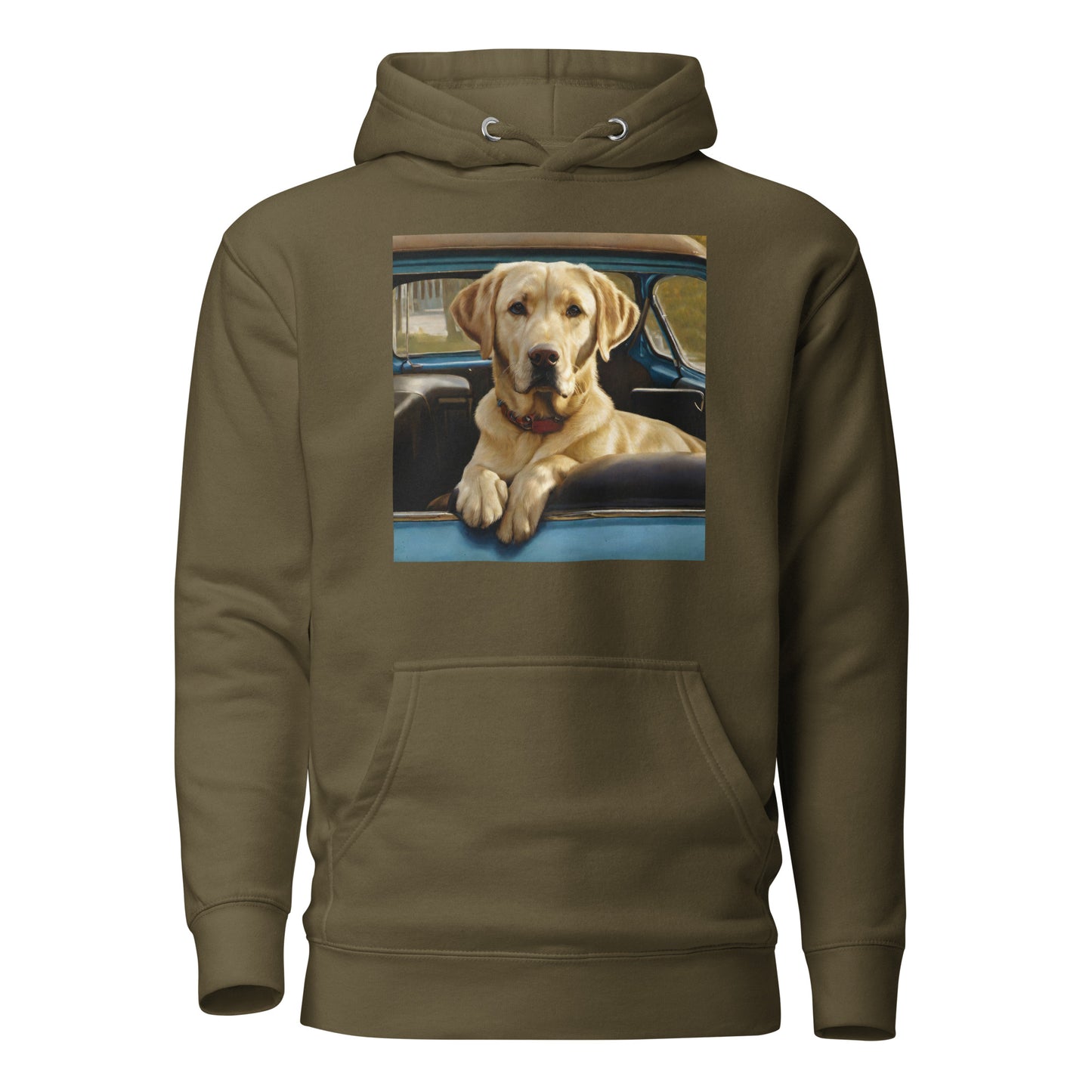 Best Buddy in Truck Men's Golden Lab Graphic Hoodie Military Green