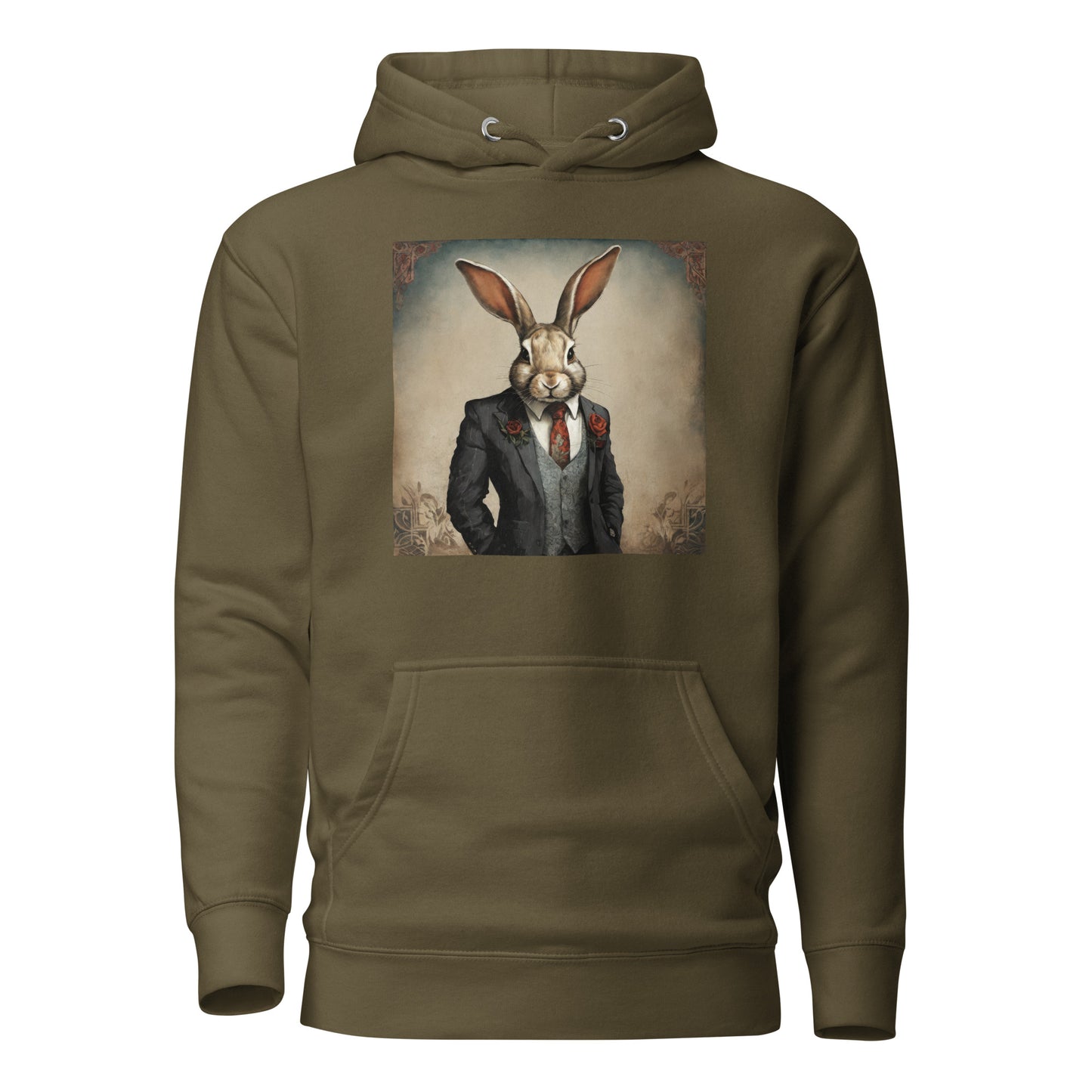 Regal Rabbit Men's Animal Hoodie Military Green