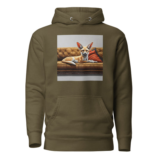 Fancy Fennec Men's Hoodie Military Green