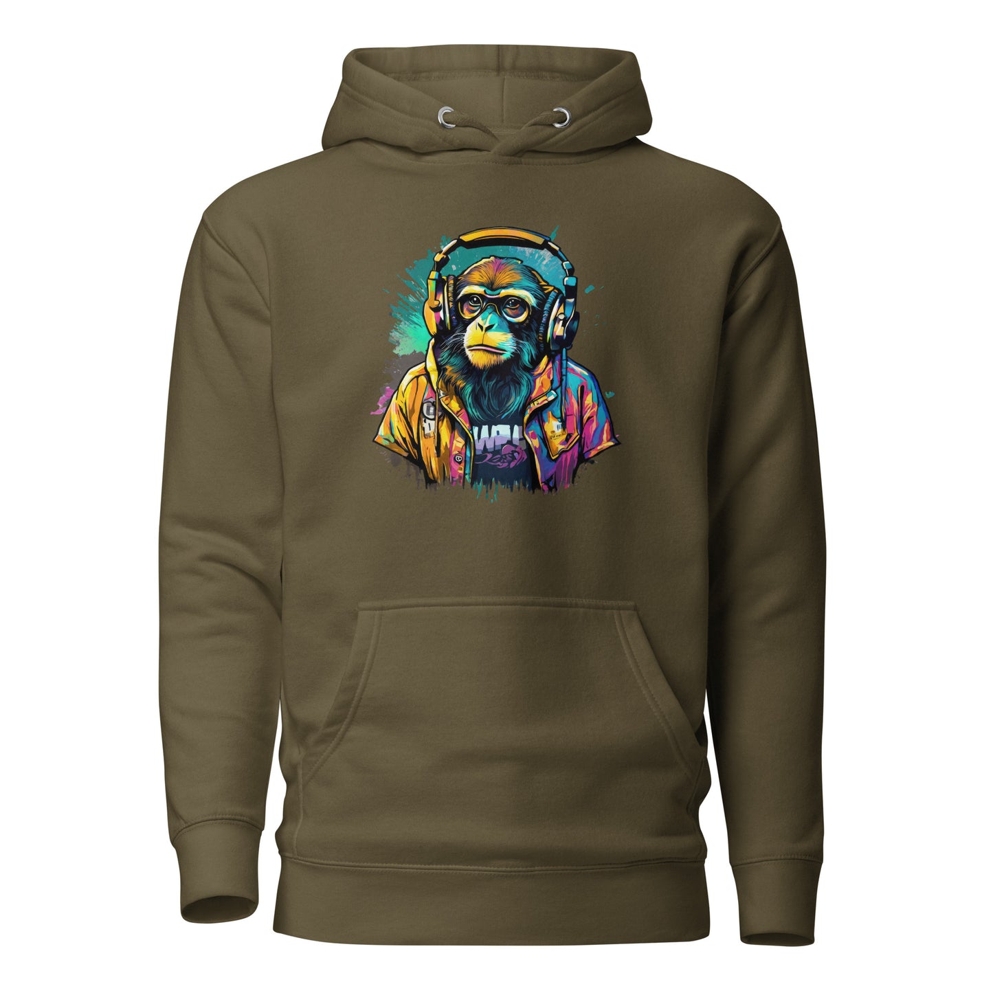 Monkey Music Men's Hoodie Military Green