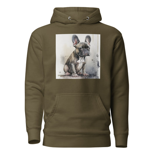 Men's Pug Dog Hoodie Military Green