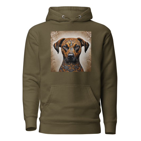 Decorative Dog Men's Animal Hoodie Military Green