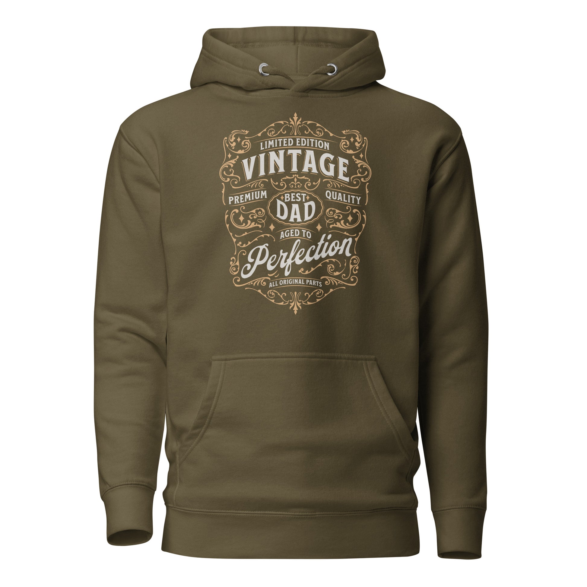 Vintage Dad Aged to Perfection Hoodie Military Green