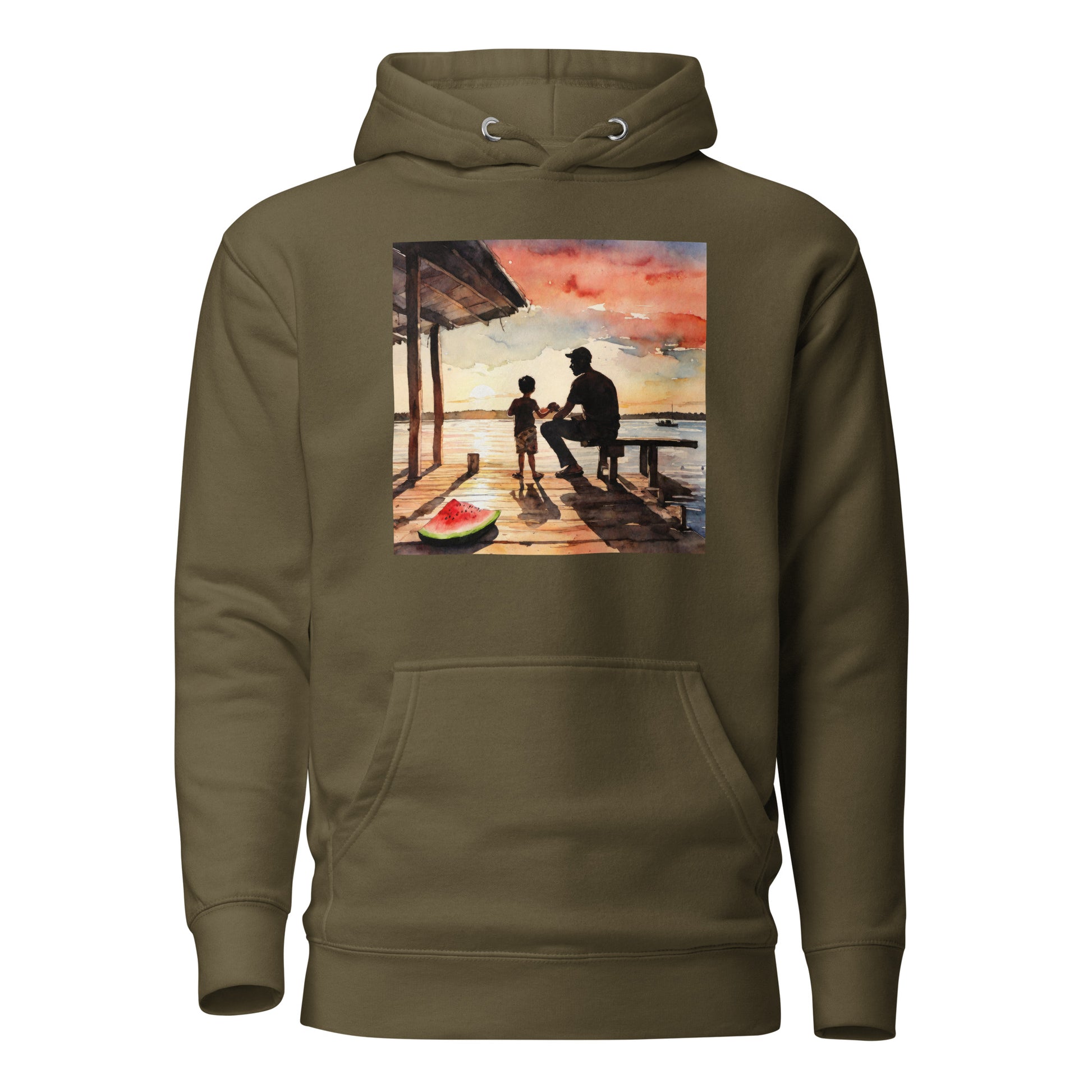 Summer Memories with Dad Hoodie Military Green