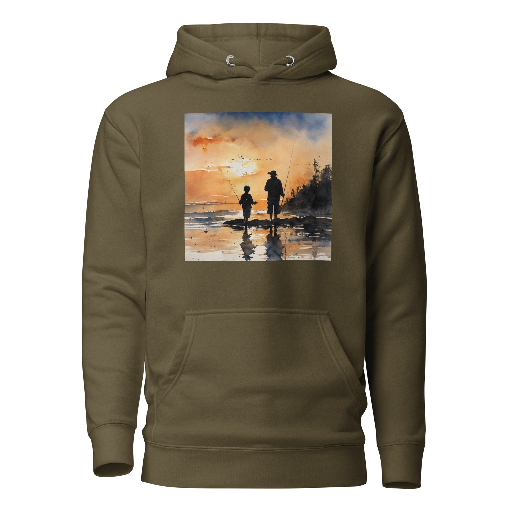 Fishing Days with Dad Hoodie Military Green