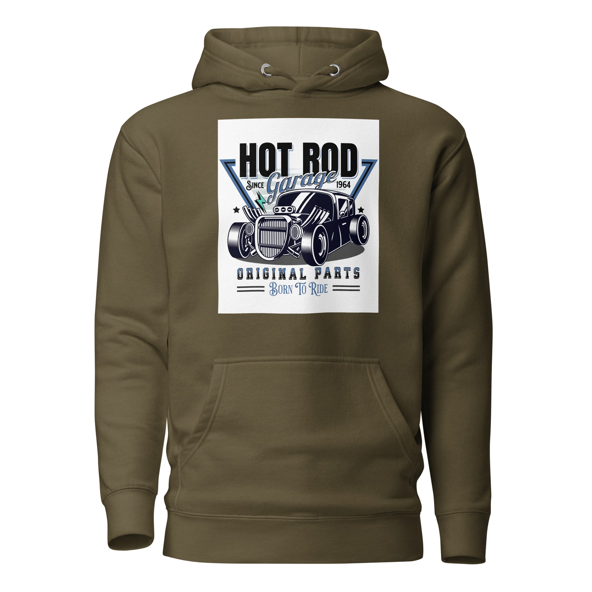 Hot Rod Garage Dad Hoodie Military Green