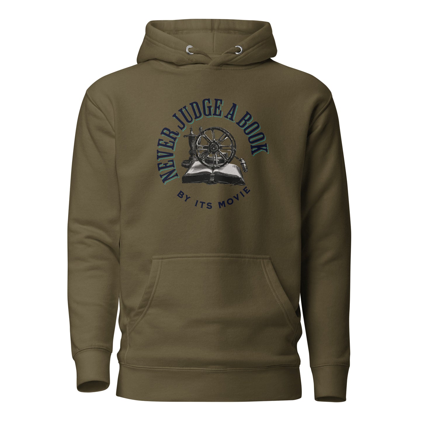 Never Judge a Book by it's Movie Men's Hoodie Military Green