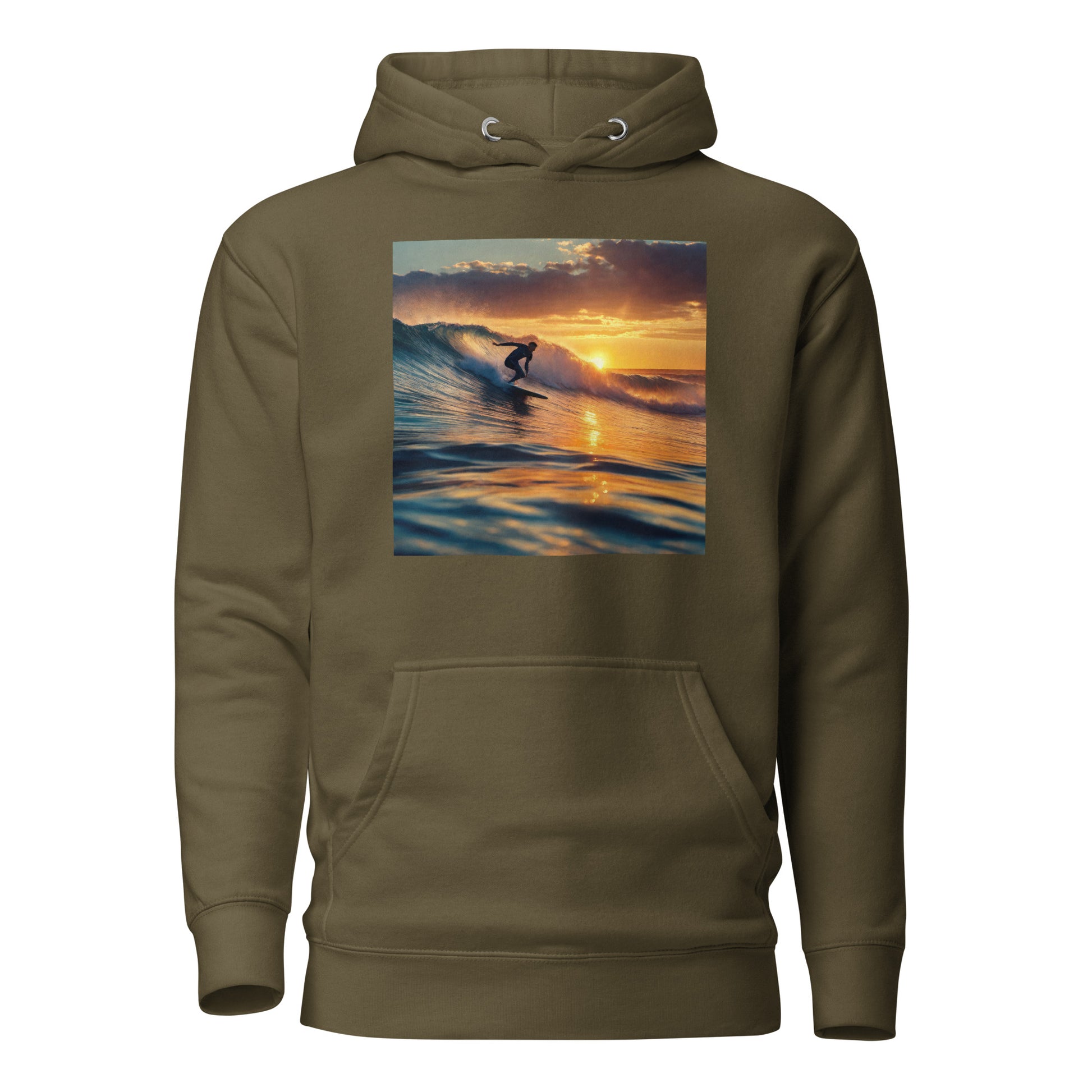 Surfing in the Sunset Men's Hoodie Military Green