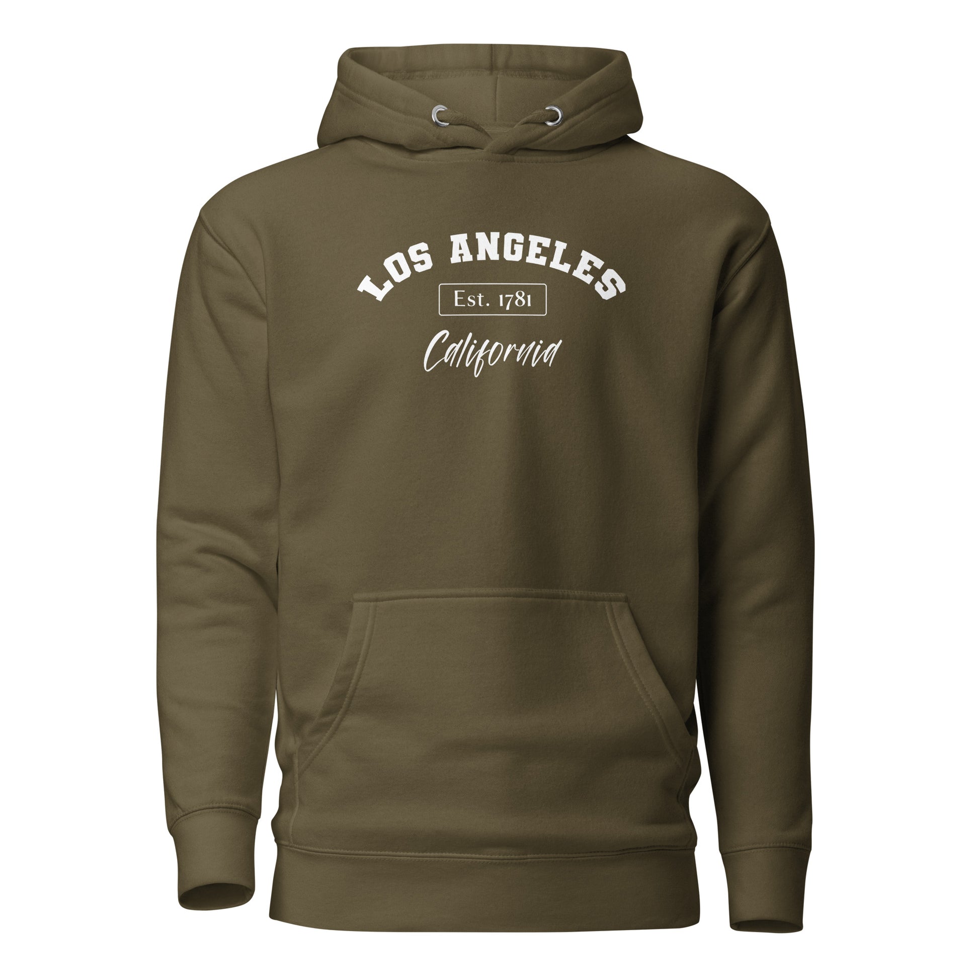 Los Angeles, California Men's Hoodie Military Green