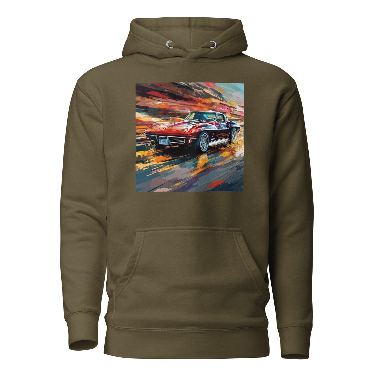 70s Mustang Men's Hoodie Military Green