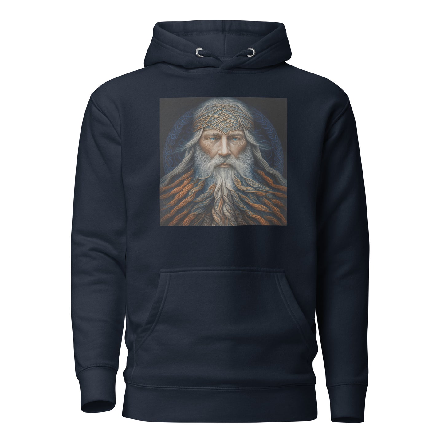 Bearded Wizard Men's Fantasy Hoodie Navy Blazer