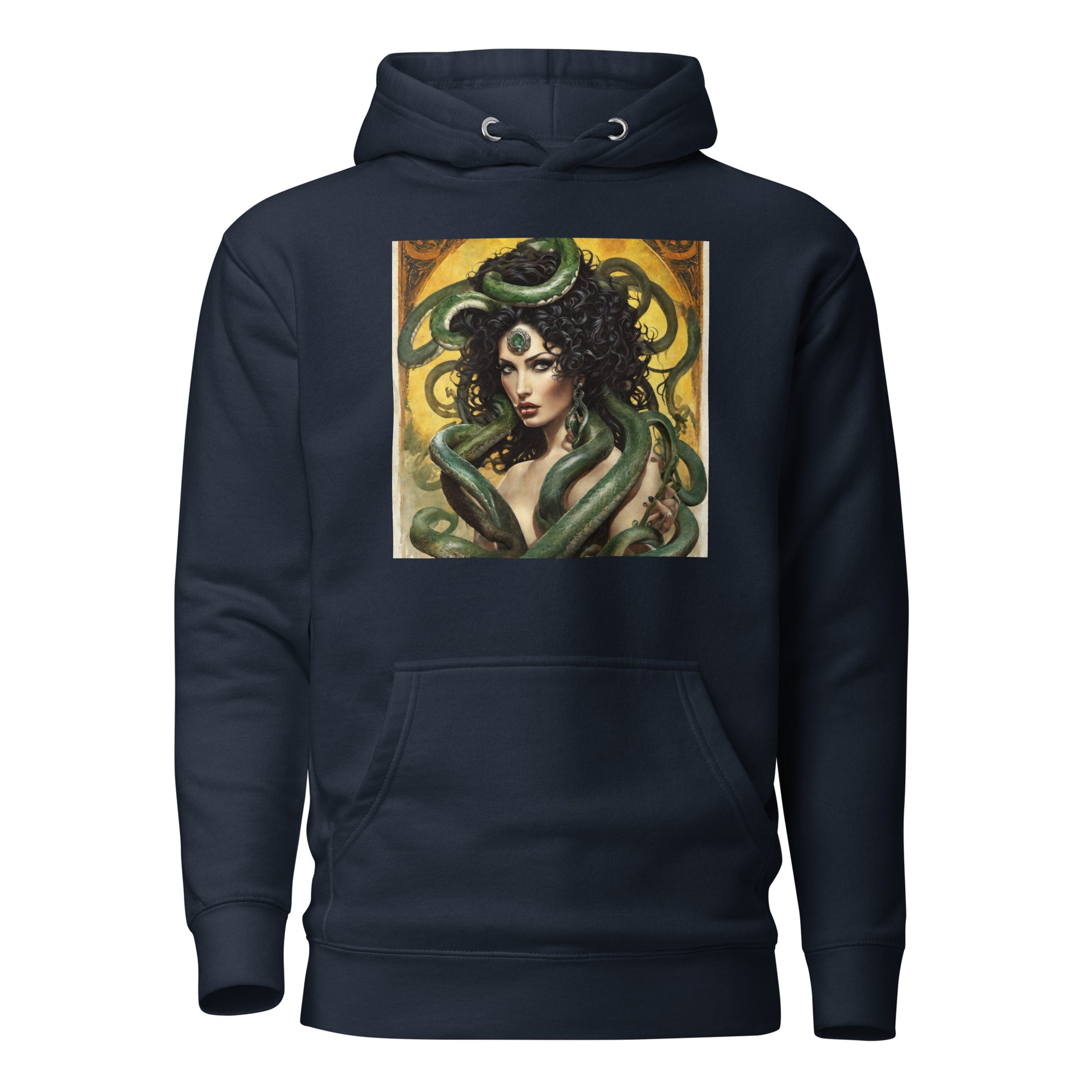 Enchanting Medusa Men's Mythology Hoodie Navy Blazer