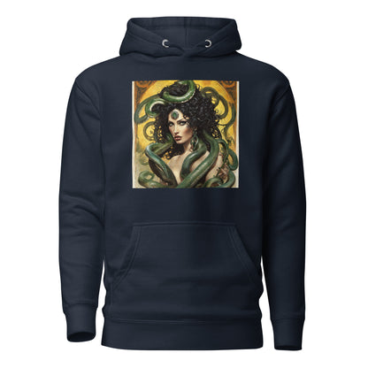 Enchanting Medusa Men's Mythology Hoodie Navy Blazer