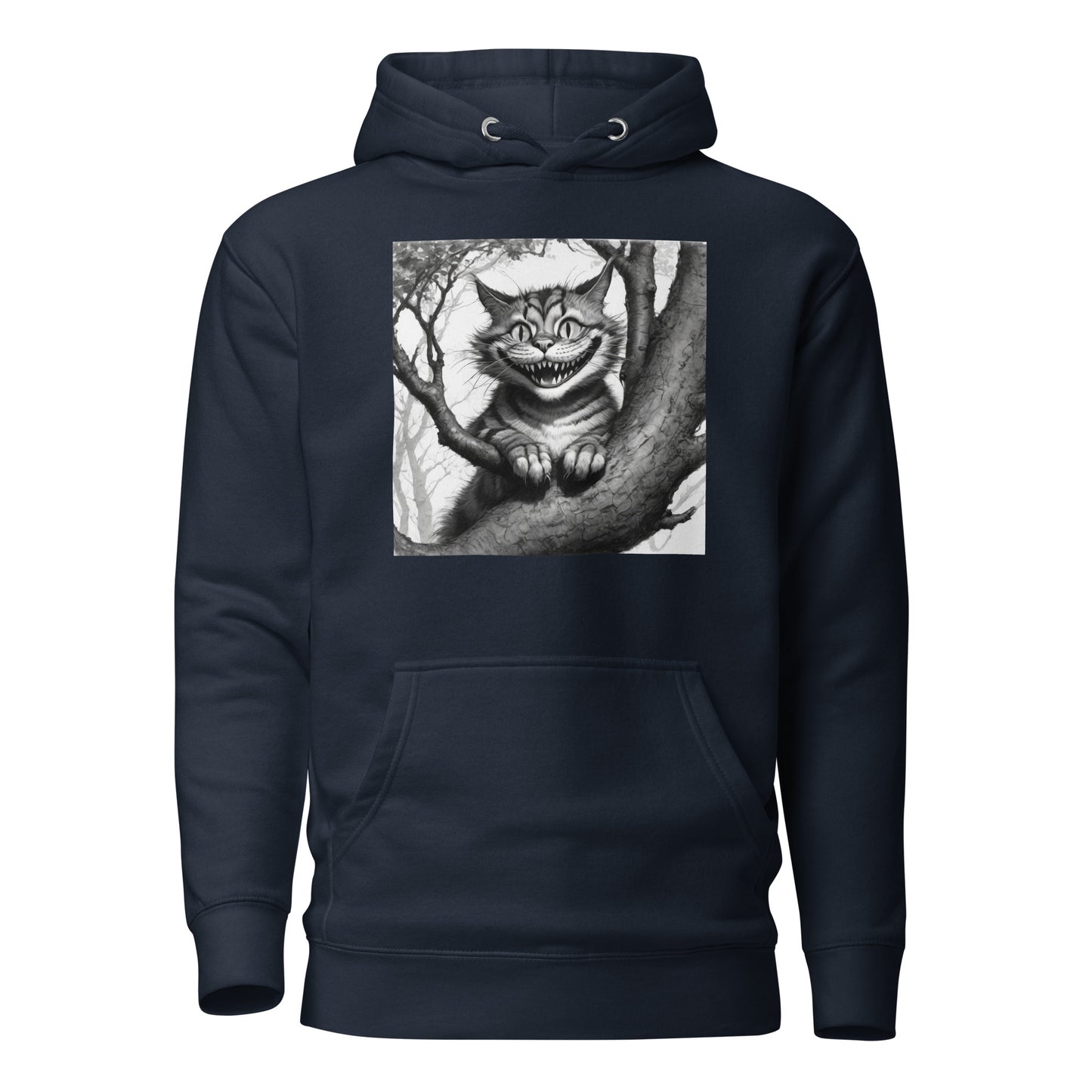 Cheshire Cat in a Tree Men's Alice in Wonderland Hoodie Navy Blazer