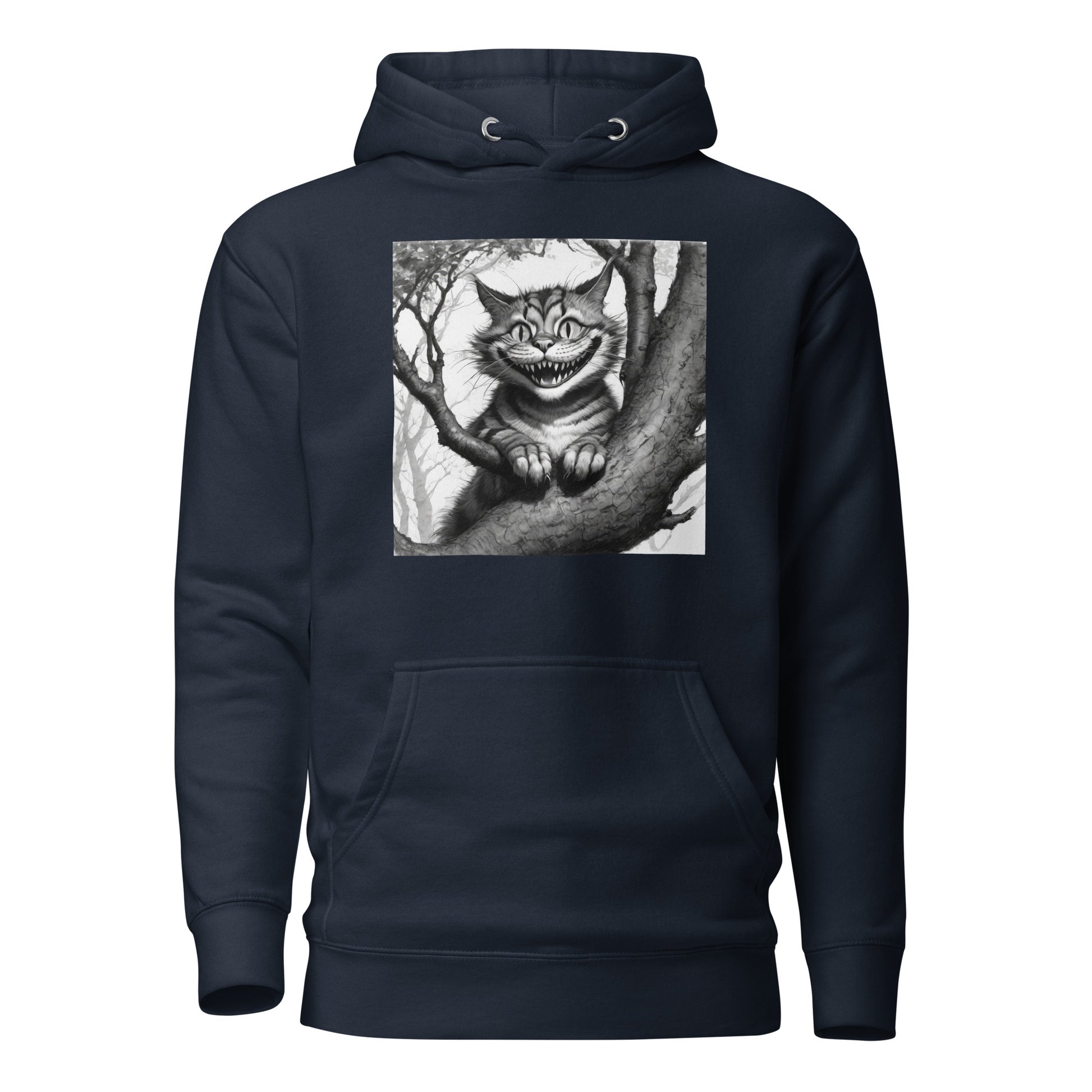 Cheshire Cat in a Tree Men's Alice in Wonderland Hoodie Navy Blazer