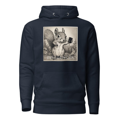 Squirrel Influencer Men's Funny Hoodie Navy Blazer