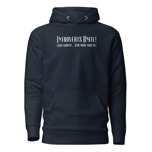 Introverts Unite Men's Funny Hoodie Navy Blazer