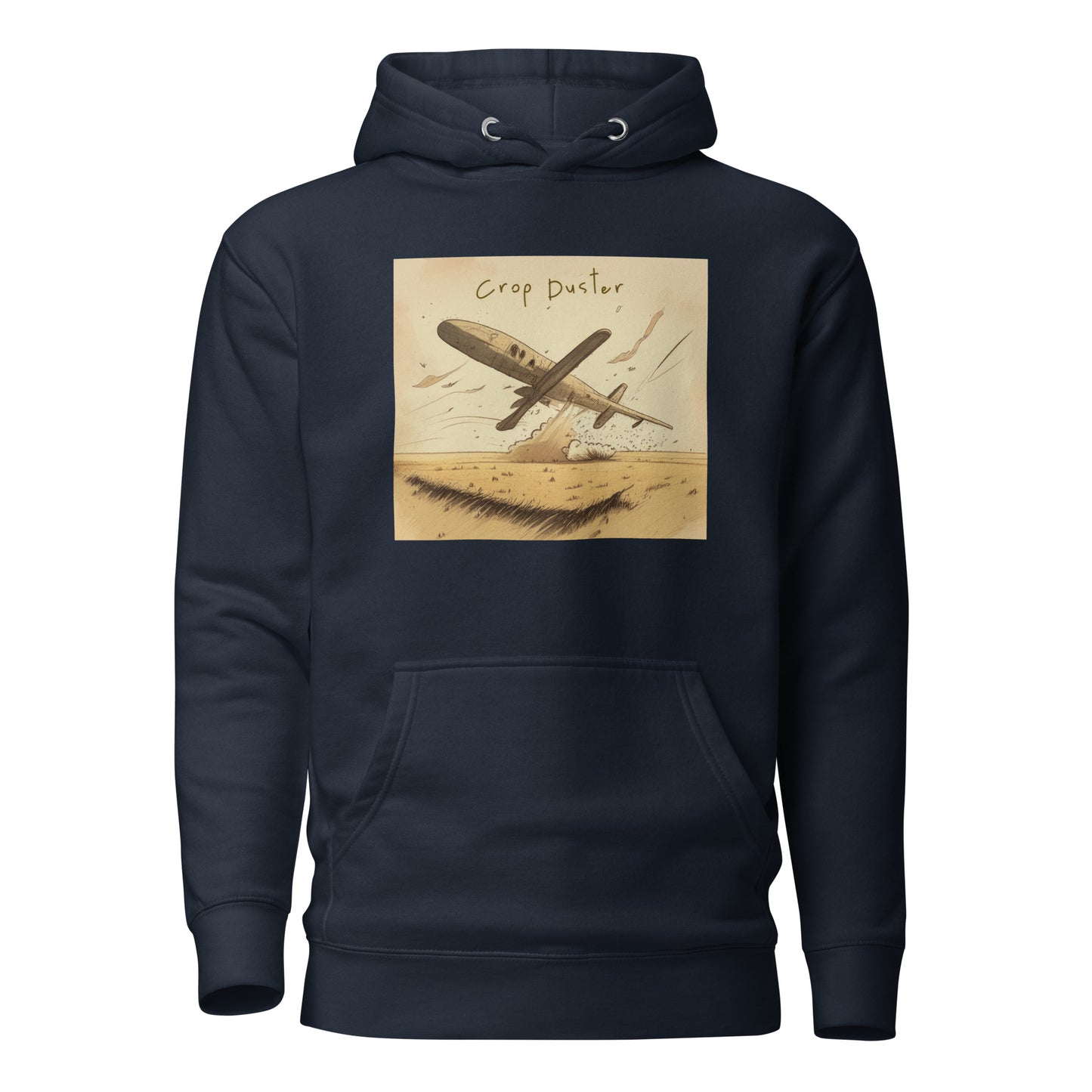 Crop Duster Men's Funny Hoodie Navy Blazer