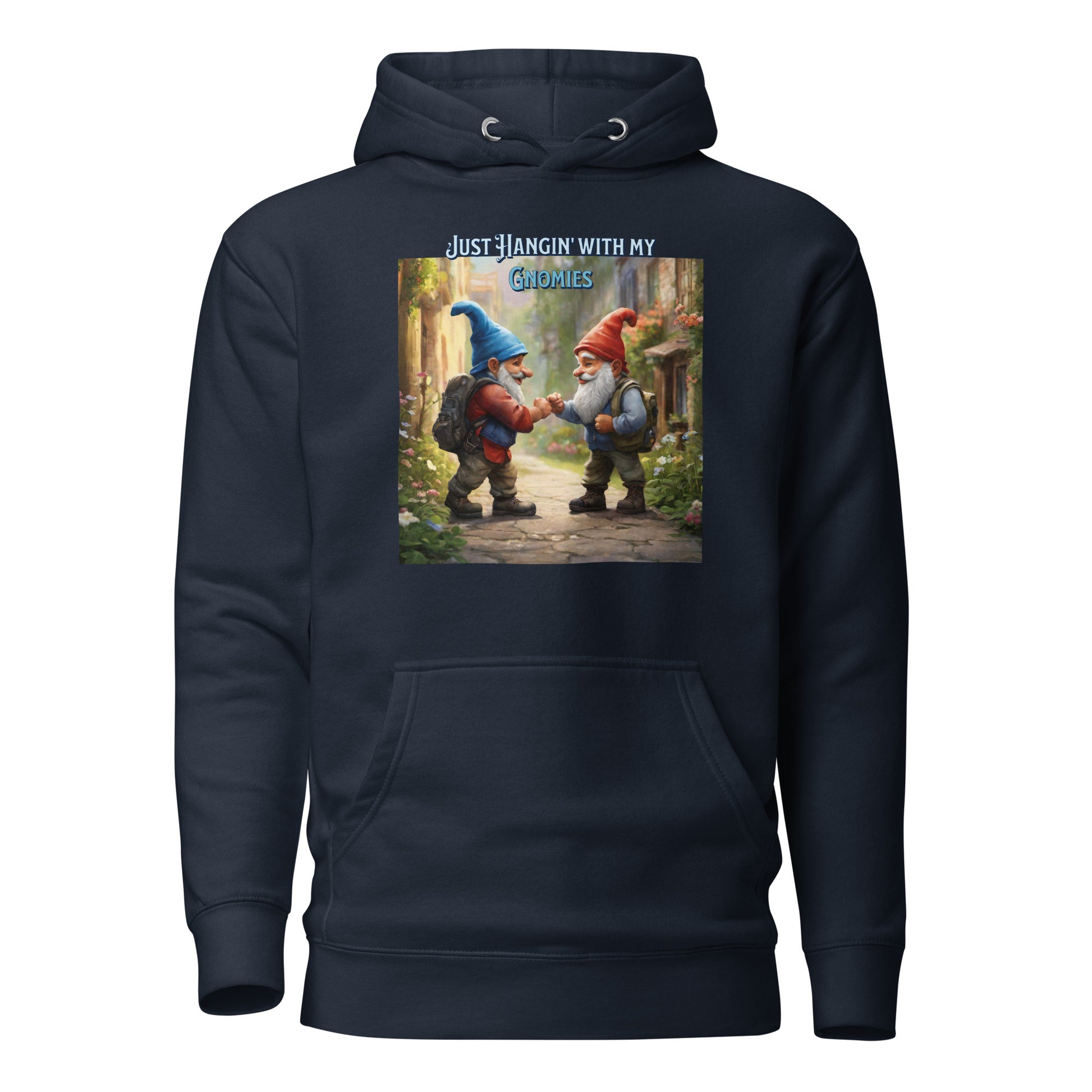 Just Hangin' with my Gnomies Men's Funny Hoodie Navy Blazer