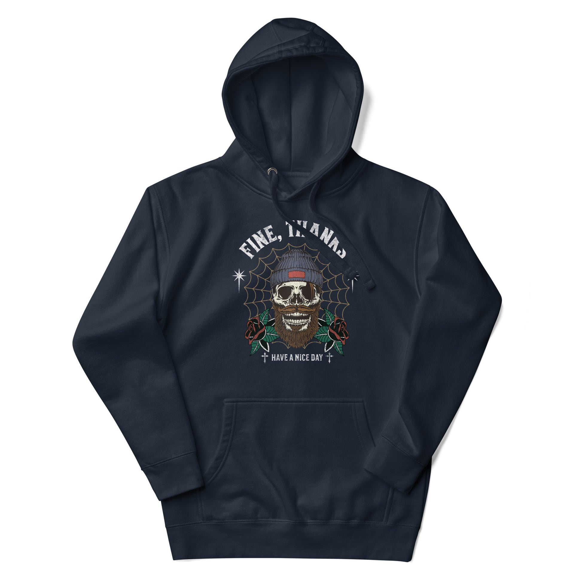 Fine Thanks Skull Men's Funny Hoodie