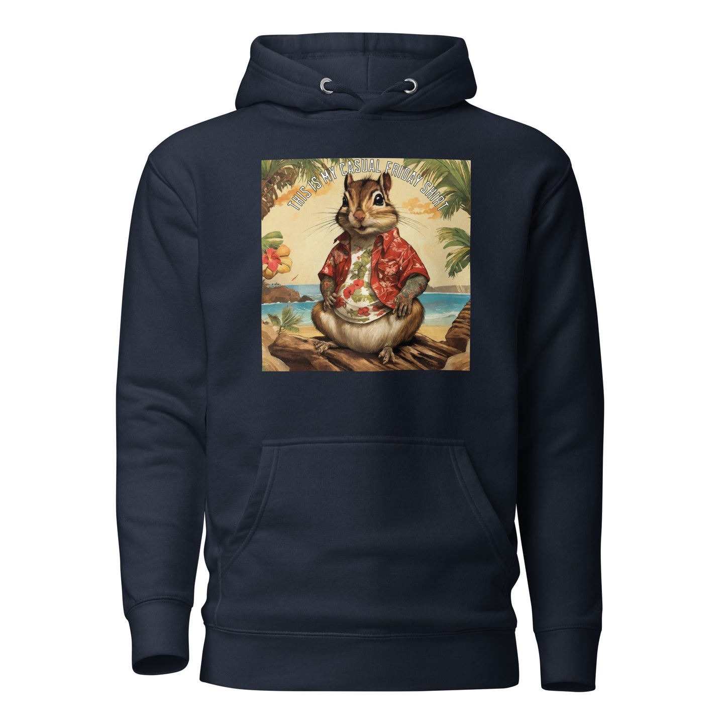 Casual Friday Squirrel Men's Funny Hoodie Navy Blazer