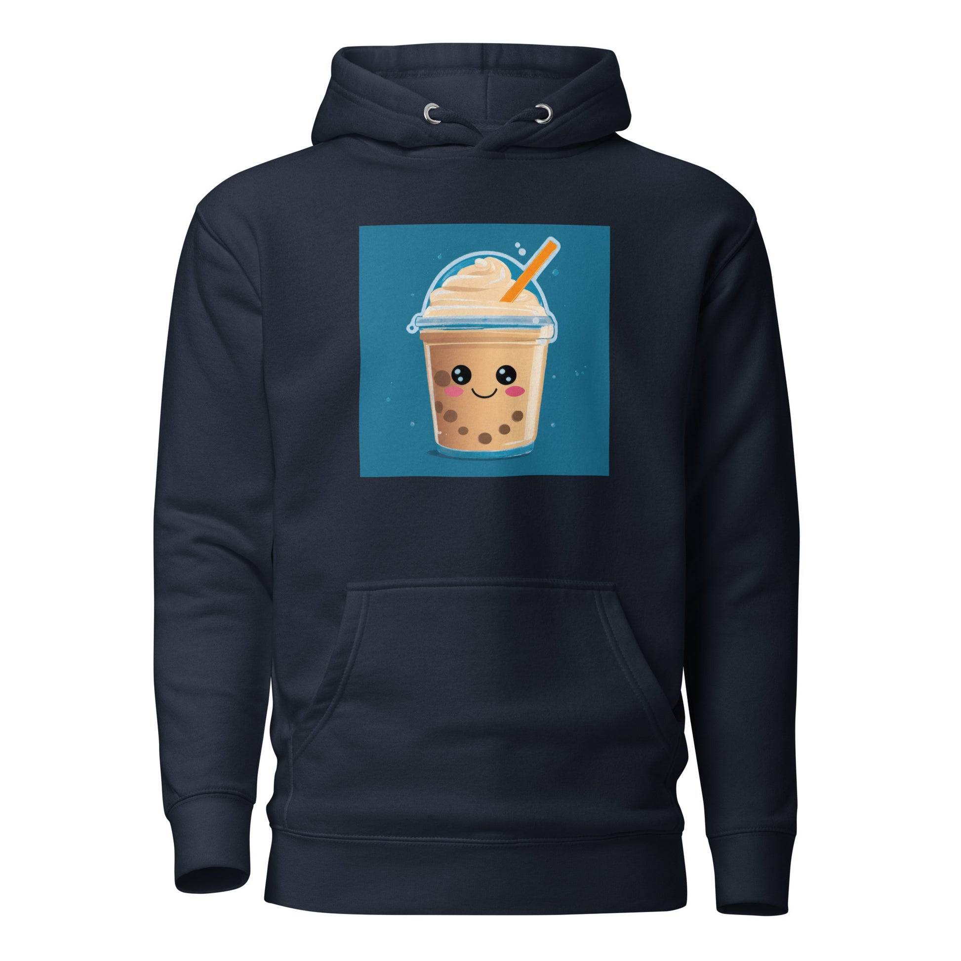 Boba Bubble Milk Tea Men's Funny Hoodie Navy Blazer