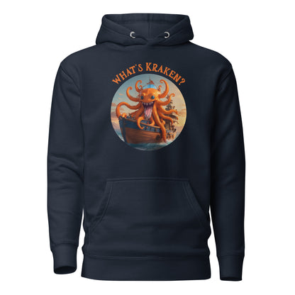 What's Kraken Men's Funny Hoodie Navy Blazer