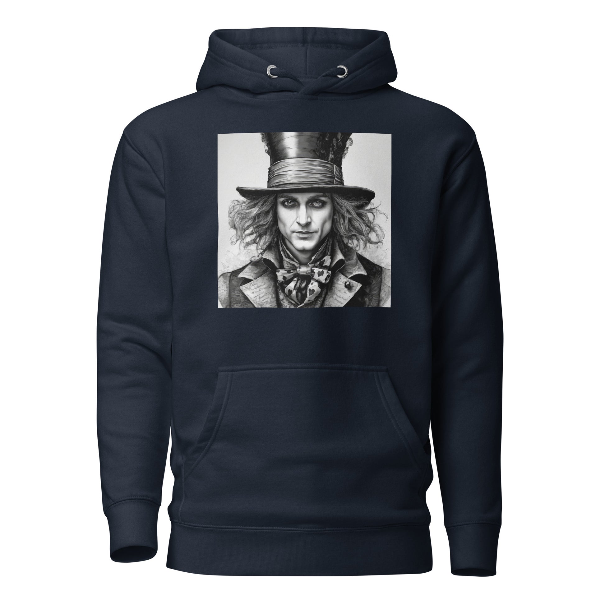 Serenely Eccentric Mad Hatter Men's Hoodie Navy Blazer