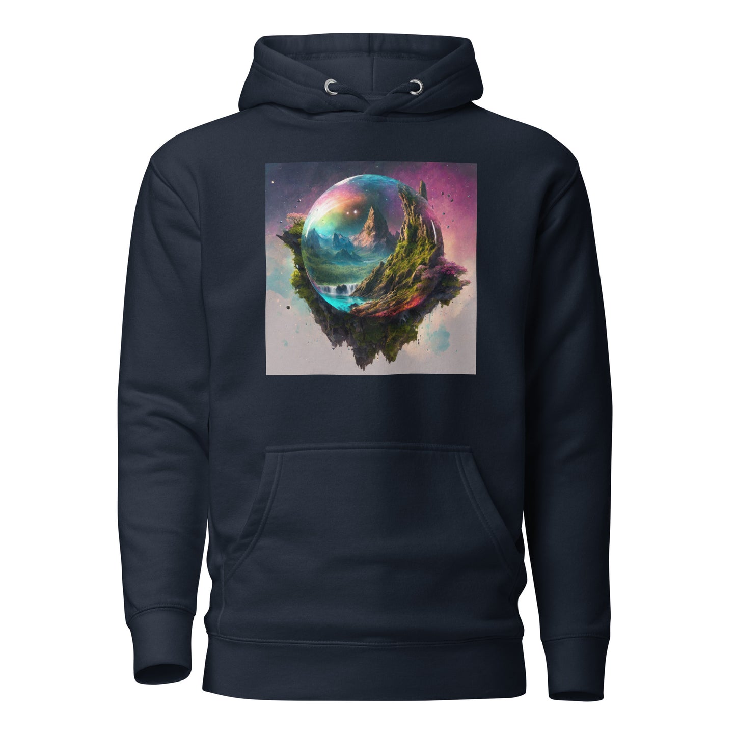 Bubble in Space Men's Sci-Fi Hoodie Navy Blazer